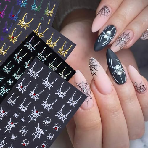 Halloween Nail Art Stickers 3D Spider Web & Charm Set - Variation 26