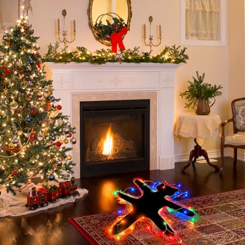 Light Up Fried Cat Rug with Colorful Lights - Christmas Vacation Decor