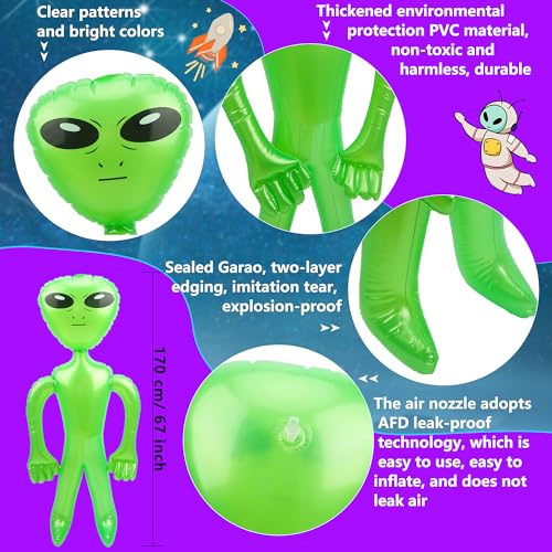 Giant Inflatable Alien Balloons Set - 4 Pack Large Space Party Decorations