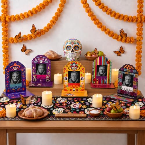 Dia De Los Muertos Decorations Set for Altars, Marigold Garland & Candles