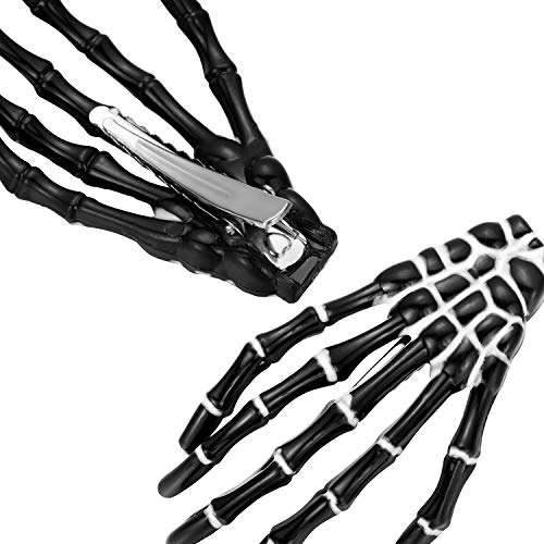 Skeleton Hands Hair Clips Set - Halloween Classic Color, 6 Pcs