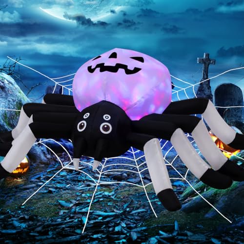 Halloween Inflatable Spider with LED Lights - 5 Ft Outdoor Yard Decoration