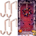 LEIFIDE 4-Pack Bronze Adjustable Wreath Hangers for Doors - Over Door Hook