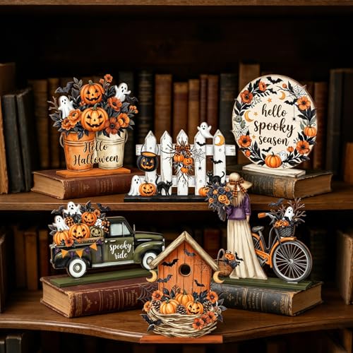 Halloween Wooden Table Decor Set - Rustic Farmhouse Indoor Decorations - Variation of THIS listing
