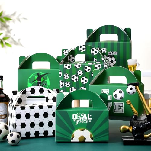 Soccer Party Favors Gift Bags with Handles - 24 Pack, Football Theme