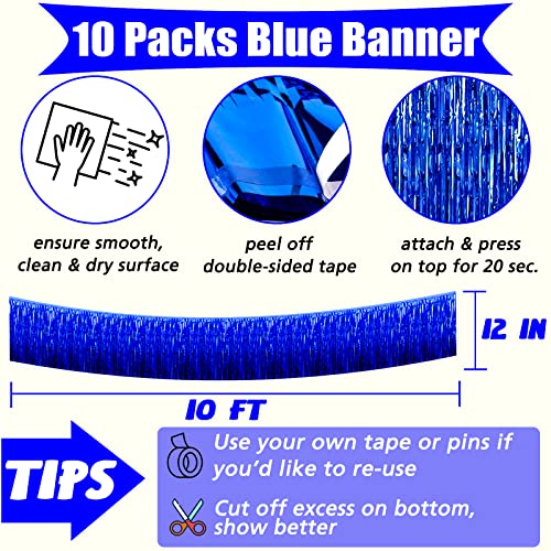 10 Pack 10ft Metallic Tinsel Fringe Garland for Parade Floats & Party Decorations