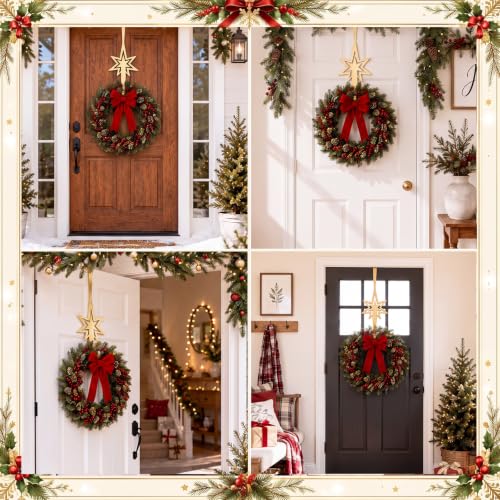 Wreath Hanger Metal Christmas Door Decor - Bethlehem Star Variation of This Listing