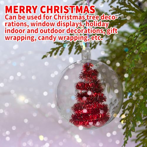 50 Pcs Clear Fillable Christmas Ornaments - 5 Sizes DIY Transparent Decoration Balls