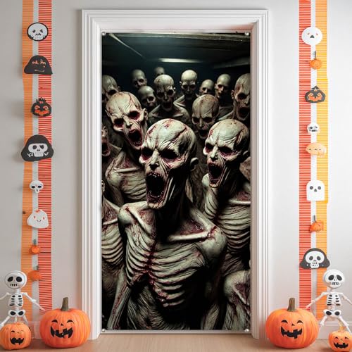 Halloween Entryway Banner Haunted House 35x71 Inch Polyester - Variation of THIS listing