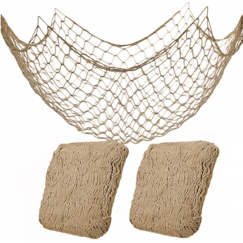 Brown Fish Net Decorations for Party Nautical Under Sea Tropical Table Runner