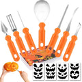 Pumpkin Carving Kit with Stencils - 7 Professional Stainless Steel Tools & Storage Case