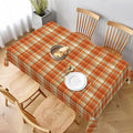 Fall Burnt Orange Checkered Rectangular Tablecloth 60x104 Inch - Stain-Resistant Autumn Dining Cover