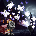 Halloween Ghost Projector Light with LED Film Slides - Spooky Home Decor