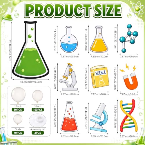 Science Party Decorations Kit with Balloon Arch and Lab Props - 213 Pieces