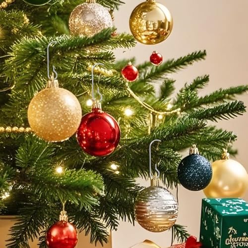 Silver Christmas Ornament Hooks 120PCS - Bendable Metal Hangers for Holiday Decorations