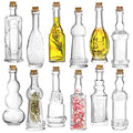 Mini Glass Bottles with Corks 12-Pack Assorted Shapes for Crafts and Decor