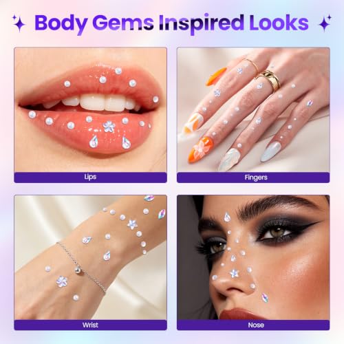 Self-Adhesive Pearl Face Gems and Body Rhinestones for Festivals & Makeup