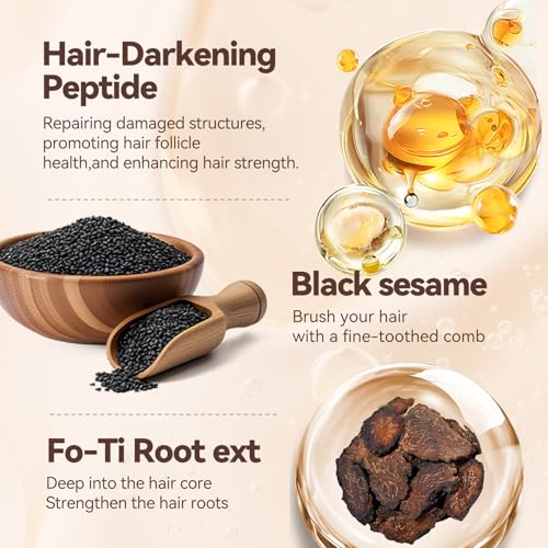 Peptide Temporary Hair Dye Comb - Gray Root Cover for Dark Brown Hair 02#