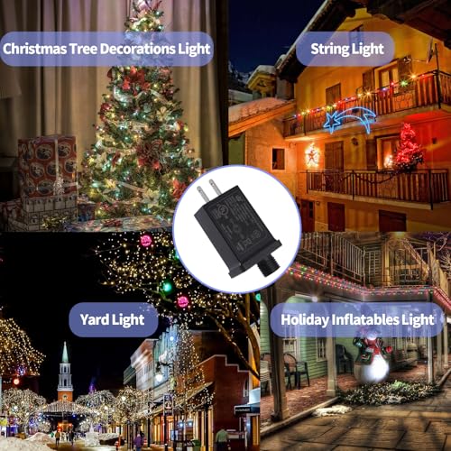 4-Pack Outdoor Inflatable Yard Power Adapter - 12V 1A Waterproof Transformer for Halloween Christmas Decorations - Variation 4