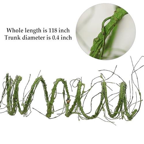118-Inch Fake Green Grapevine Garland - Small, Flexible Artificial Tree Branches