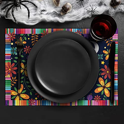 Halloween Day of the Dead Sugar Skull Placemats - Mexican Style, 4 Pack