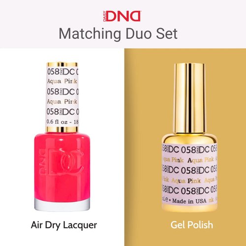 DND Gel Polish Set - Pink Nude Collection | UV/LED Gel & Air Dry Nail Lacquer Duo, 0.5 Fl Oz Each