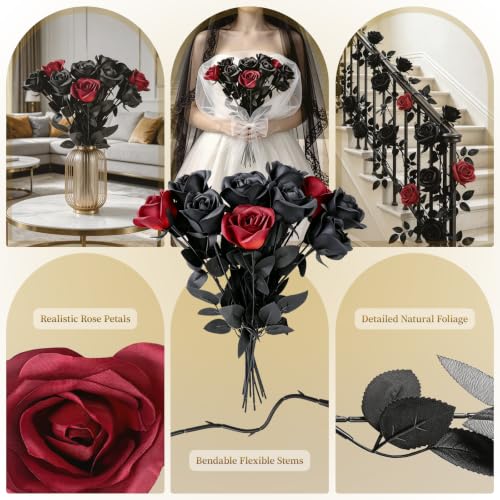 4-in-1 Gothic Halloween Skull Planter Centerpiece Set - Spooky Decor