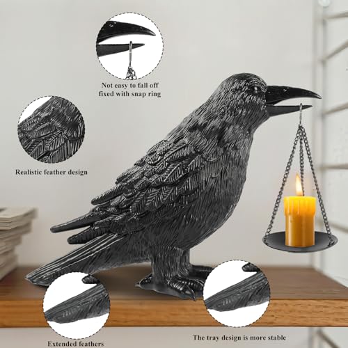 Gothic Raven Candle Holder - Black 1 Halloween & Gothic Decor, Tealight & Small Light Fixture