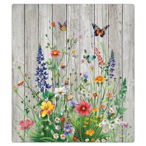 Wildflower Wood Dishwasher Magnet Cover A5 - Scratch-Resistant Trimmable Kitchen Appliance Decor
