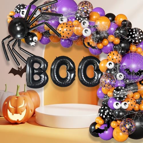 Halloween Balloon Arch Kit with Bloodshot Eyeballs & Decorations - Indoor Outdoor Party Supplies