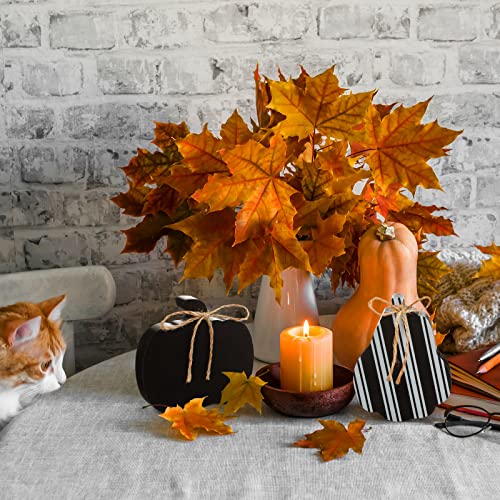 Fall Pumpkin Decor Wooden Signs Set - Rustic Thanksgiving Table Decorations