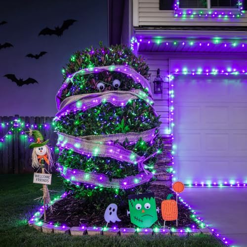 Halloween String Lights 200 LED Purple & Green Indoor Outdoor Plug-In
