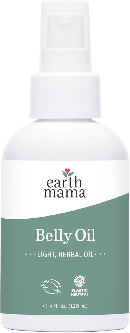 Earth Mama Belly Oil - Calendula Moisturizer for Dry Skin | Promotes Elasticity & Prevents Stretch Marks, 4 Fl Oz