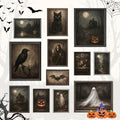 Halloween Vintage Wall Art - Gothic Ghost Prints, Unframed - Variation of Halloween Vintage