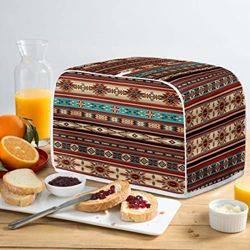 Southwestern Toaster Cover 2 Slice Wide Slot Dust Protector - Boho Aztec Style S - ZFRXIGN