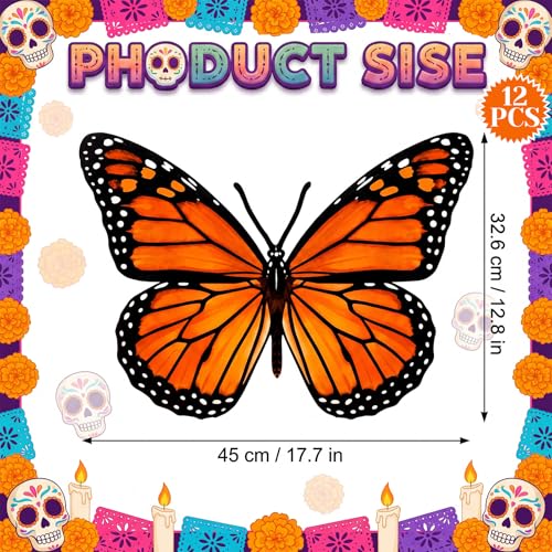 12 Large Monarch Butterfly Hanging Decorations for Parties & Events