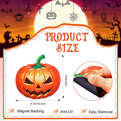 16 Pack Halloween Pumpkin Car Magnets Reflective Waterproof Decorations