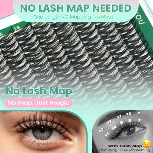 KEYYOU Flora Lash Clusters - 18mm D Curl False Eyelashes for Drama & Cosplay - Flora F01 Variation