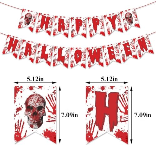 Halloween Banner Decorations 4-Pack Horror Party Set for Indoor Outdoor Use