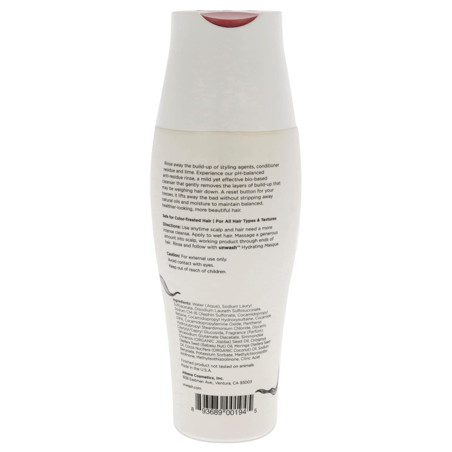 Unwash Anti Residue Hair Cleanse - Gentle pH Balanced Daily Conditioning Wash, 10 Fl Oz (White)