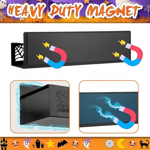 Magnetic Spice Rack Set for Refrigerator - Black Spider Web Design, 2 Pcs