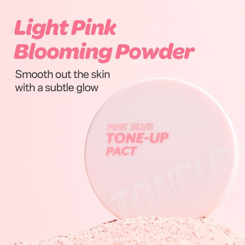 I'M MEME Compact - Tone-Up Pact | Korean Pressed Setting Powder for Translucent Finish, 0.35 Oz