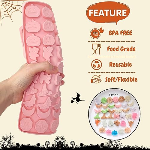 Halloween Pumpkin Ghost Bat 3D Silicone Chocolate Mold - Spooky Candy Making