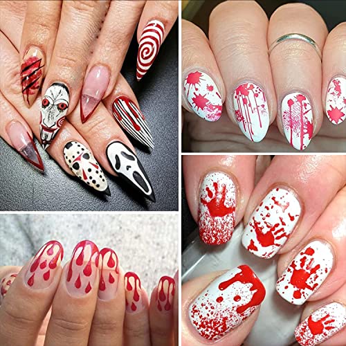 Halloween Nail Art Stickers 3D Self-Adhesive Skull Ghost Wounds - Nail Sticker-3