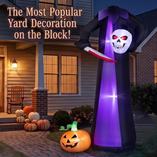 10FT Headless Skeleton Halloween Inflatable Outdoor Yard Decor - Purple Skeleton Variation
