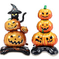 Halloween Pumpkin Foil Balloons Set - 55 Inch Standing Decor for Party