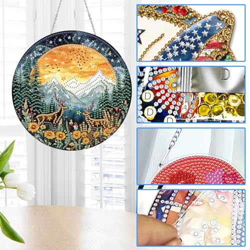 Eel Landscape Hanging Diamond Art Kit - 8x8 Inch Pearl Suncatcher & Wall Decor
