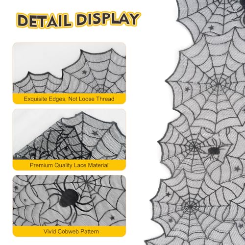 Halloween Black Lace Tablecloth 54x72 Inches Rectangular Spooky Decor