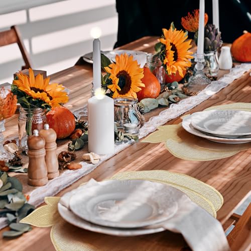 Fall Placemats Set of 6 Pumpkin Harvest Table Decor - Autumn Thanksgiving Kitchen