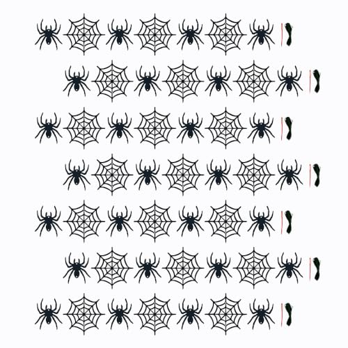 Halloween Felt Spider Web Garland Set - 7 Pack Hanging Spider Decorations